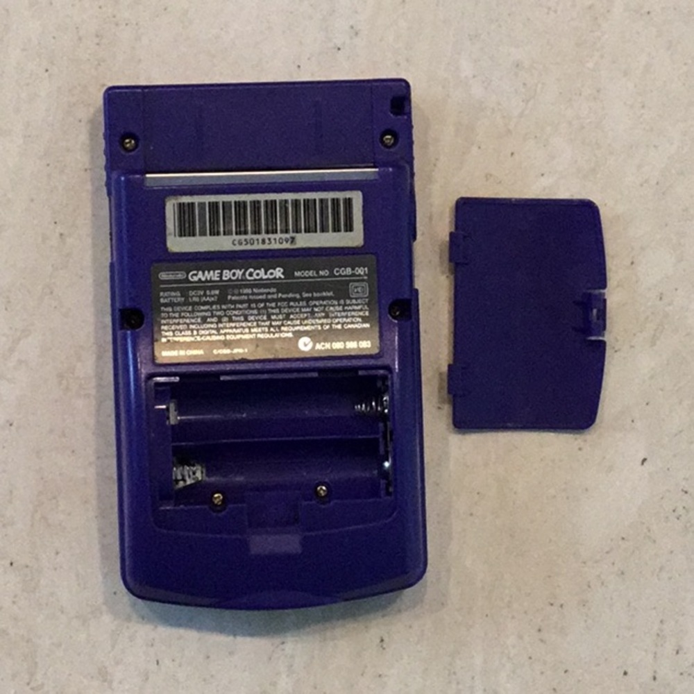Nintendo Gameboy Color Console System Grape Purple Handheld Game Boy Authentic - Picture 13 of 16